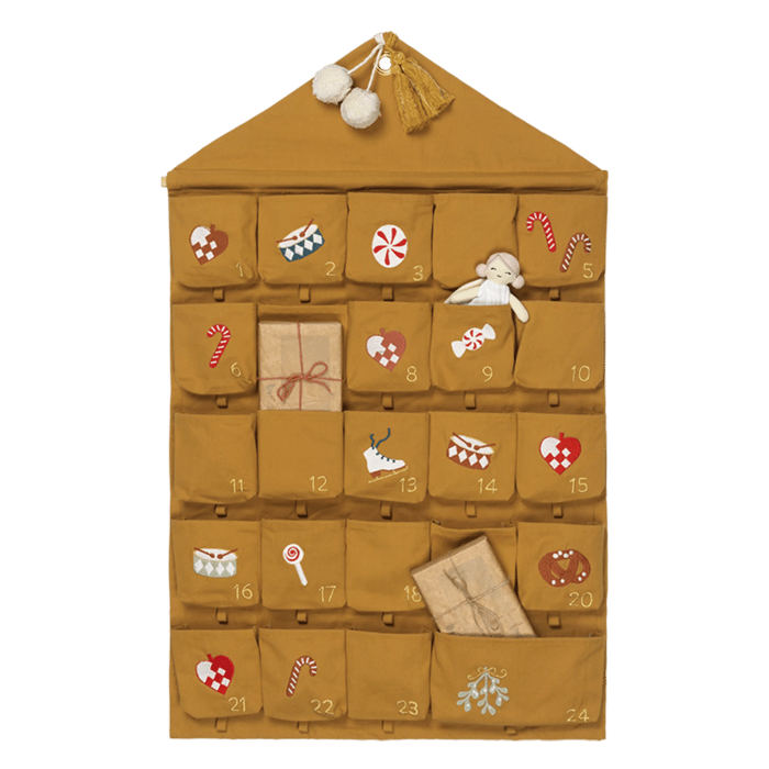 24-Day Advent Calendar with Pockets - Retro