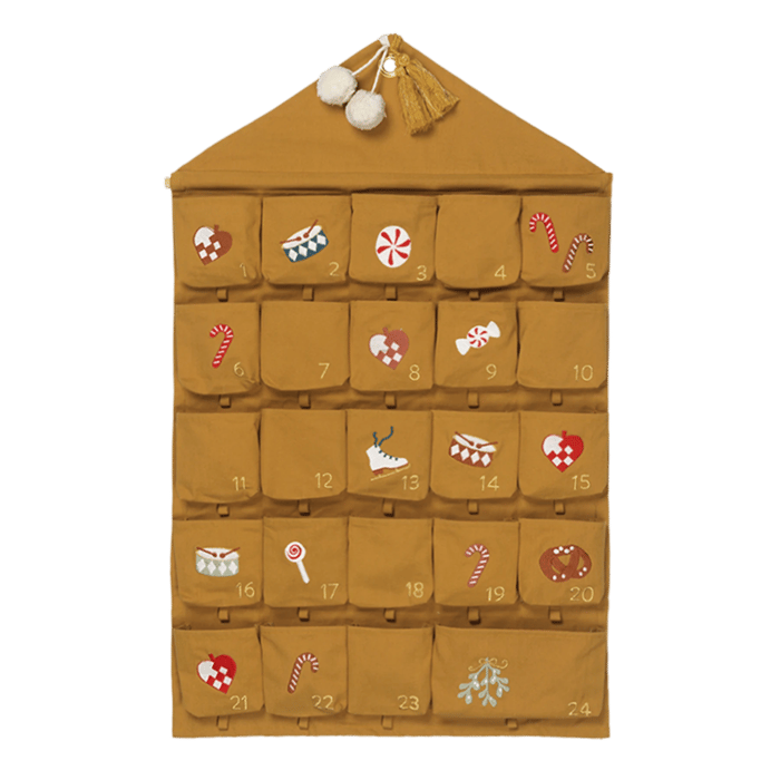 24-Day Advent Calendar with Pockets - Retro