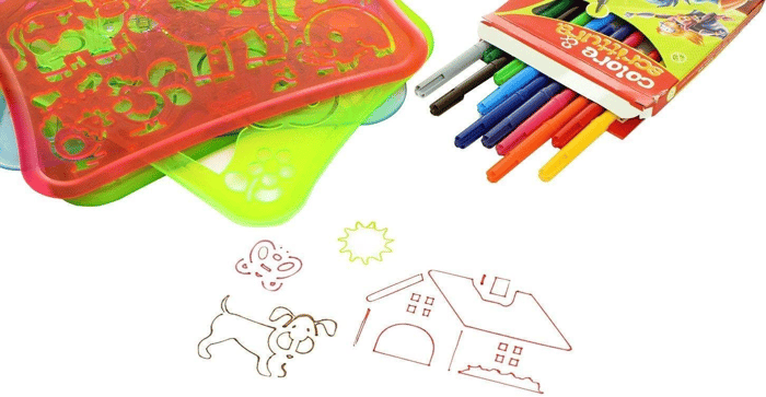 Drawing Stencils incl. Markers - Farm
