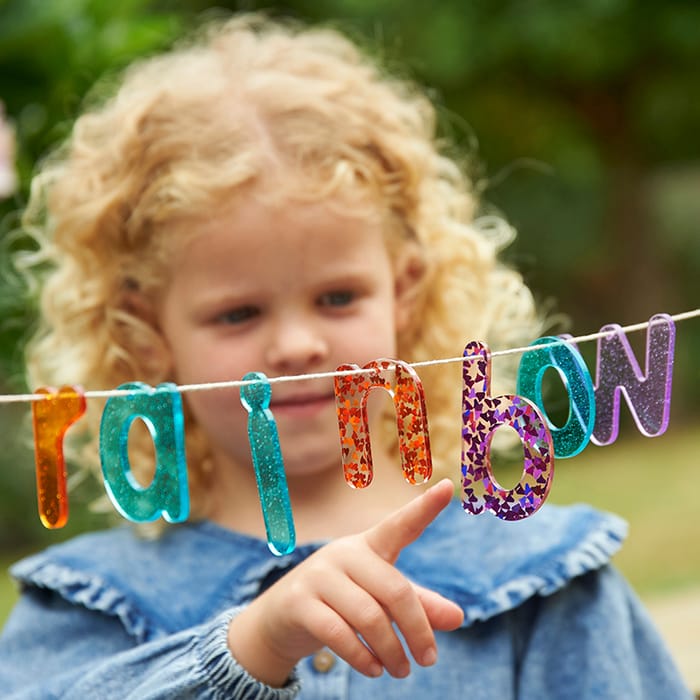Rainbow Glitter Letters, 26 pcs