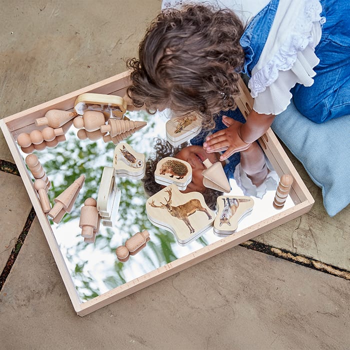 Wooden Mirror Tray - Large