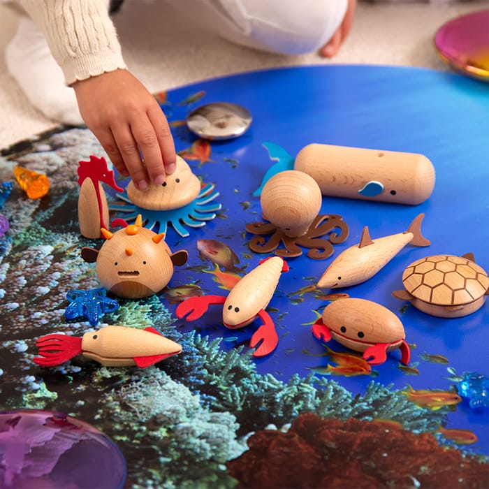 Sea Creatures Wooden Figures, 10 pcs