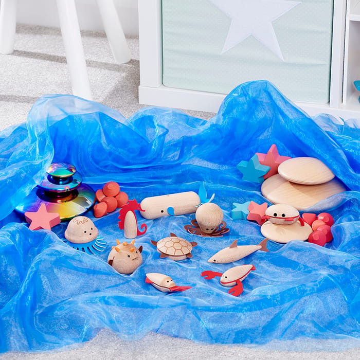 Sea Creatures Wooden Figures, 10 pcs