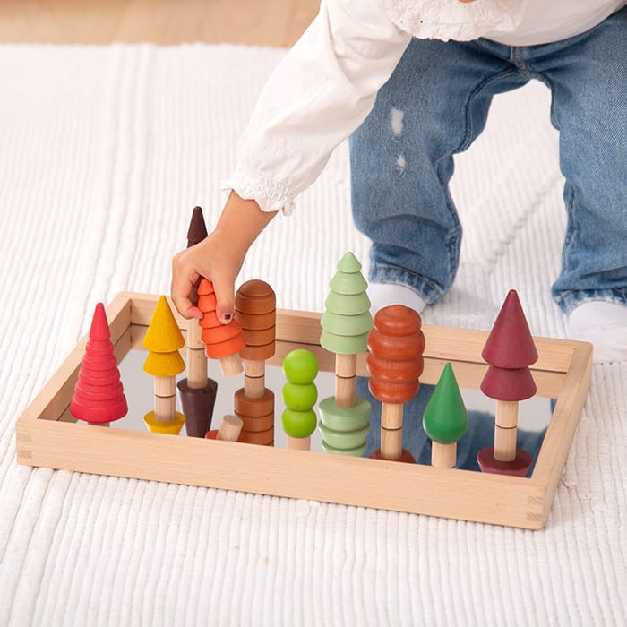 Seasonal Woodland Trees Wooden Figures, 10 pcs
