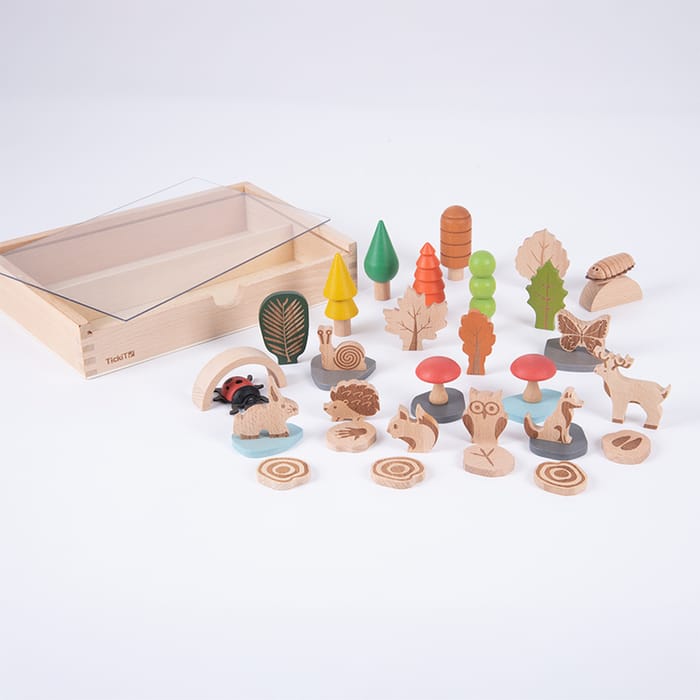 Woodland Trail Wooden Forest Play Set, 37 pcs