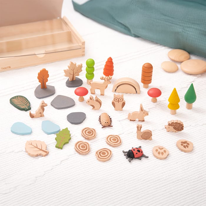 Woodland Trail Wooden Forest Play Set, 37 pcs