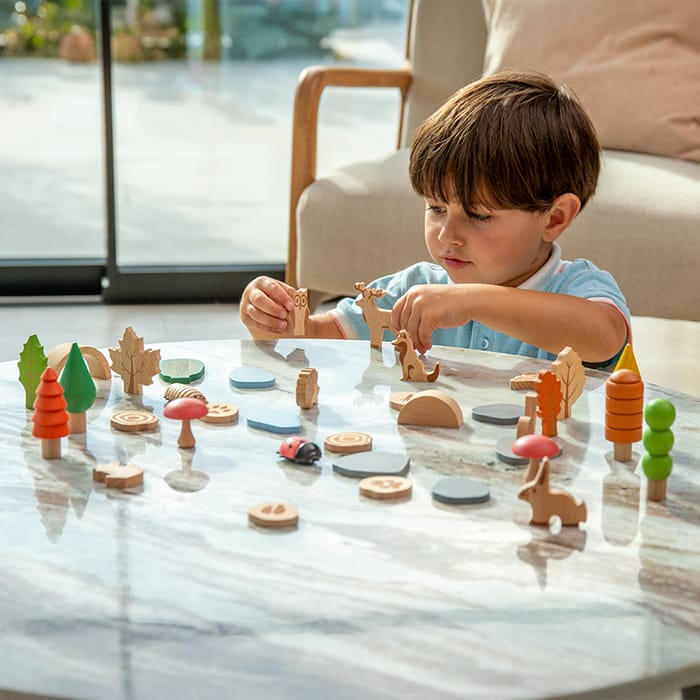 Woodland Trail Wooden Forest Play Set, 37 pcs