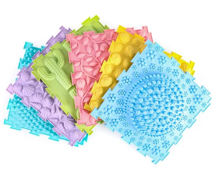 Textured Sensory Tiles, Set of 6 pcs