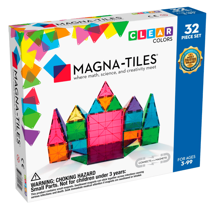 Magna-Tiles | Clear Colours, 32 pcs