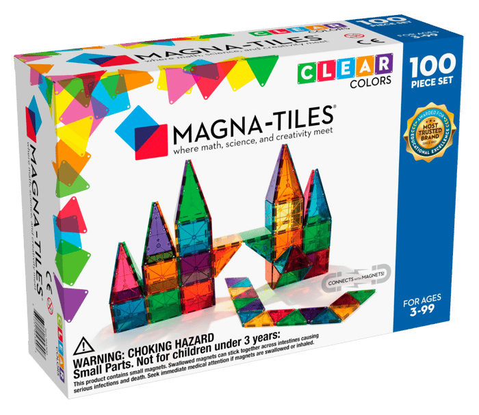 Magna-Tiles | Clear Colours, 100 pcs