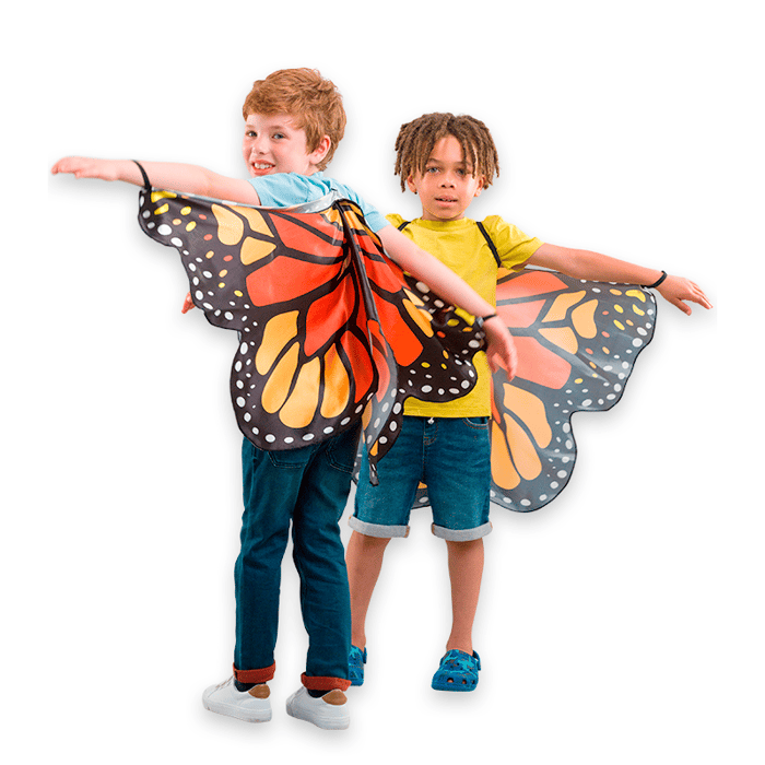 Butterfly Wings - Orange, Size 3-8 yrs