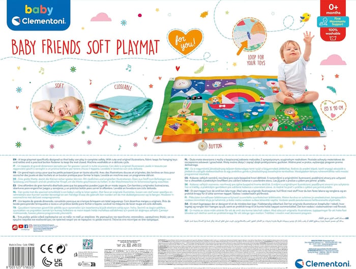 Baby Friends Soft Playmat w. Rainbow, 135 x 90 cm