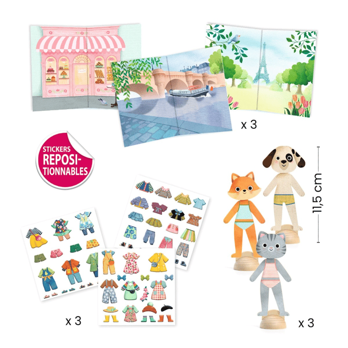 Sticker Dress-Up Dolls - Hello Paris