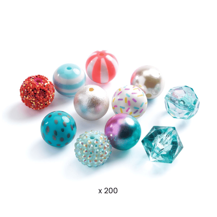 Plastic Beads - Silver Mix, 200+ pcs