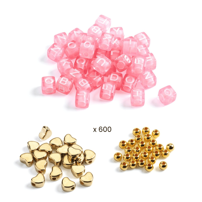 Letter Beads - Gold Mix, 1,000 pcs
