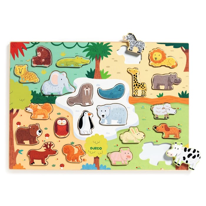 Puzzle with 22 Pieces - Animals of the World