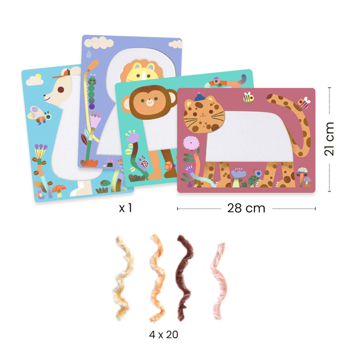Craft Kit - Wool & Velcro, Wild Animals