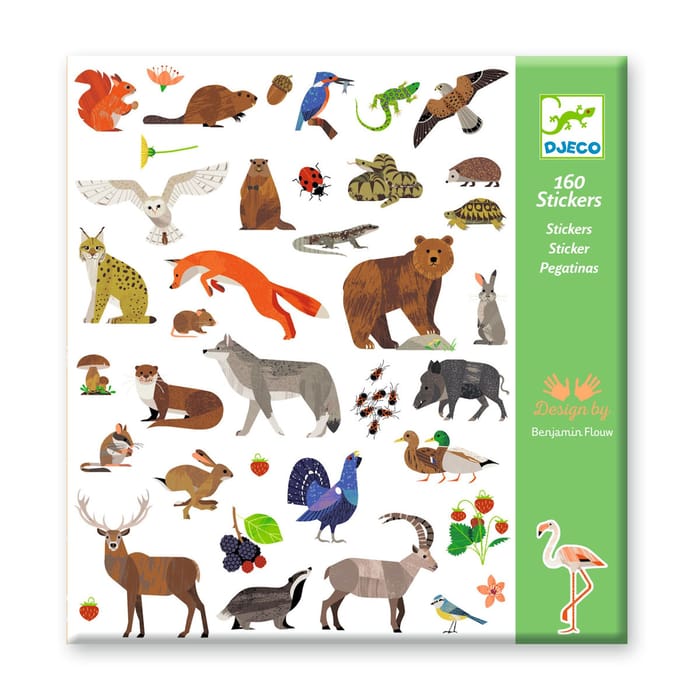 Stickers - Animals of Europe, 160 pcs
