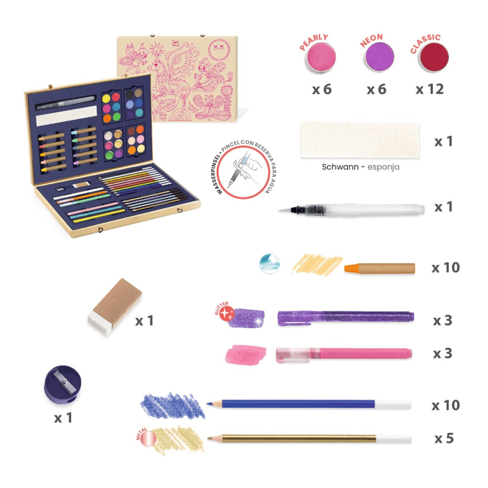 Drawing and Painting Art Case - Glitter, 60 pcs