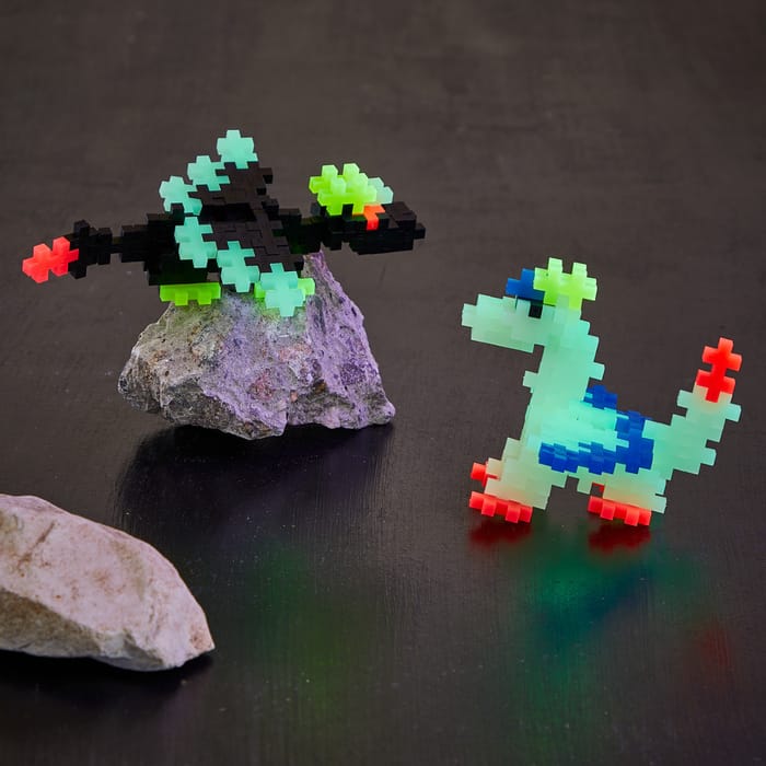 Plus-Plus - Glow Dragons, Tube with 100 pcs