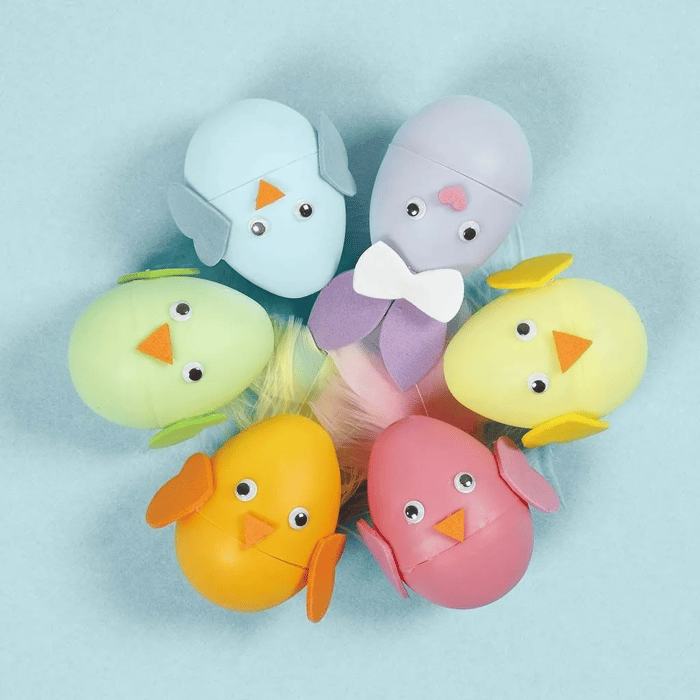 Plastic Easter Eggs H: 6 cm - Multicolour, 12 pcs