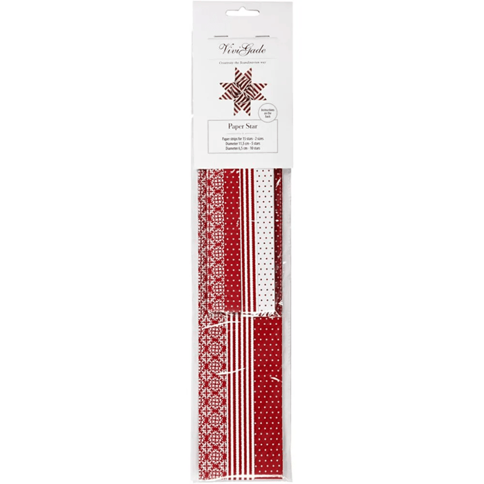 DIY Paper Stars - Red/White, 60 Strips
