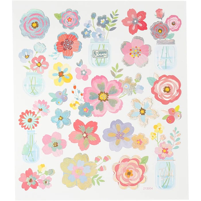 Stickers - Spring Flowers, 1 Sheet