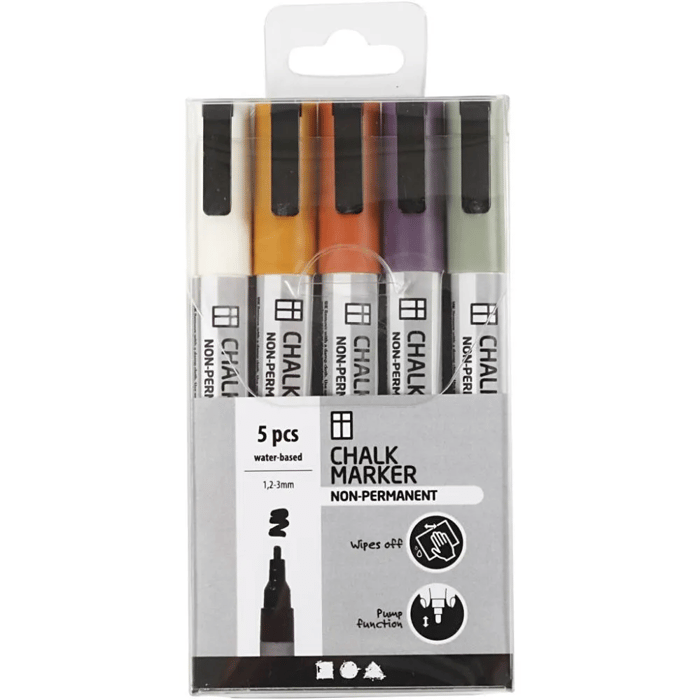Chalk Markers - Soft Colours, 5 pcs