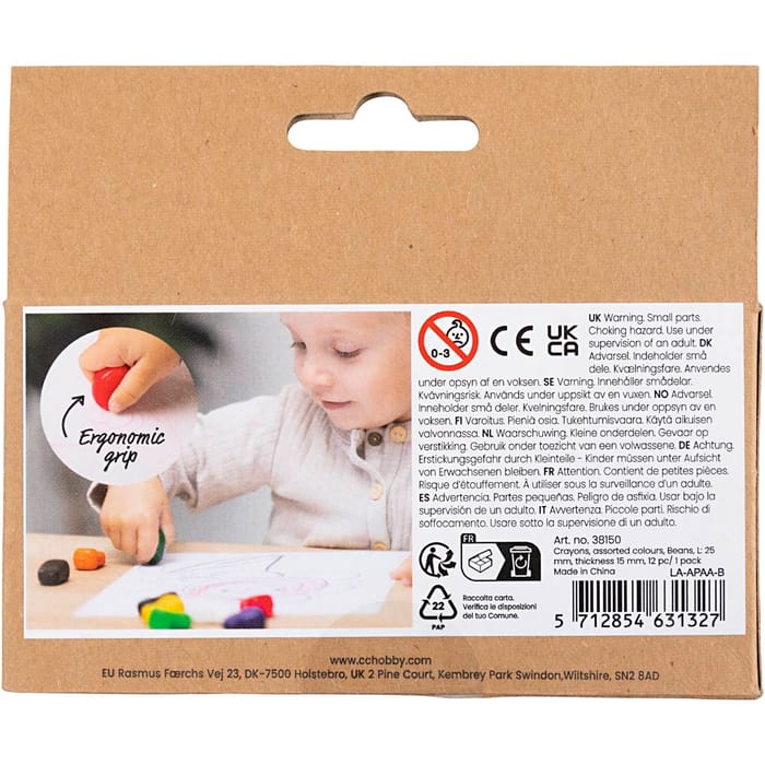 Ergonomic Crayons, 12 pcs