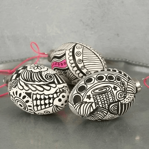 Terracotta Easter Eggs for Ornaments, 12 pcs