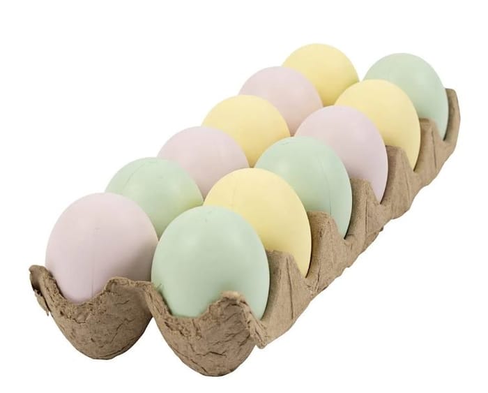 Plastic Easter Eggs - Pastel, 12 pcs
