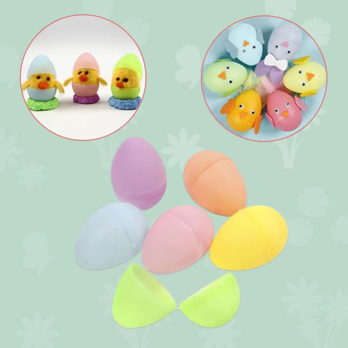 Plastic Easter Eggs H: 6 cm - Multicolour, 12 pcs