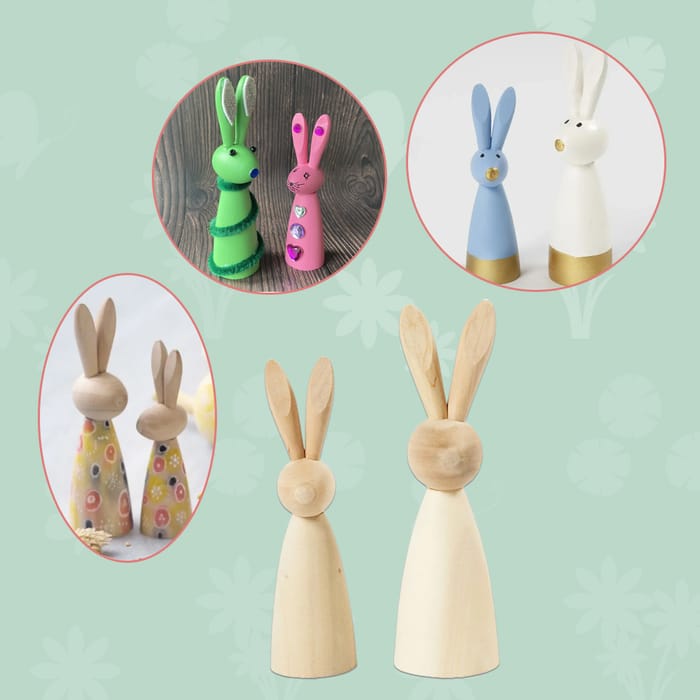 Paint Your Own Easter Bunnies, 2 pcs