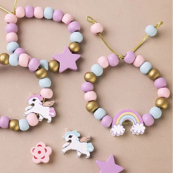 DIY Jewelry Kit w. Wooden Beads - Pastel Colours