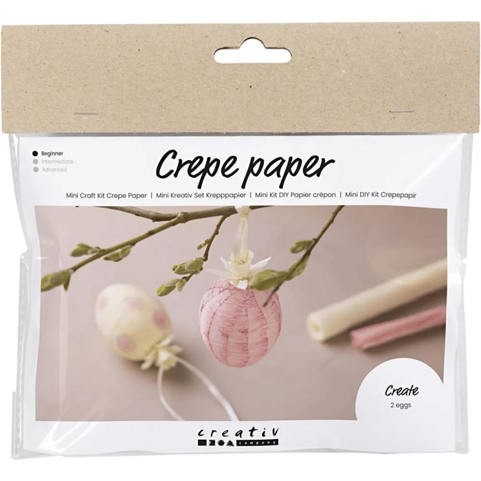 DIY Easter Craft - Crepe Paper Easter Eggs, 2 pcs