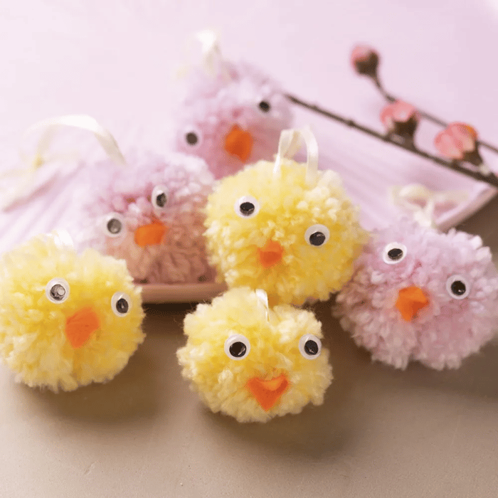 DIY Easter Craft - Pom Pom Easter Chicks, 6 pcs
