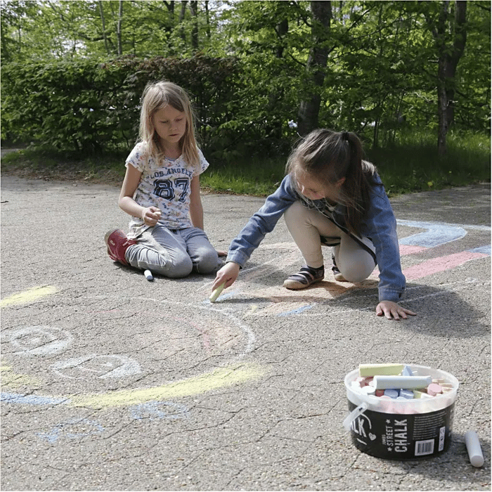 Bucket of Sidewalk Chalk, 50 pcs