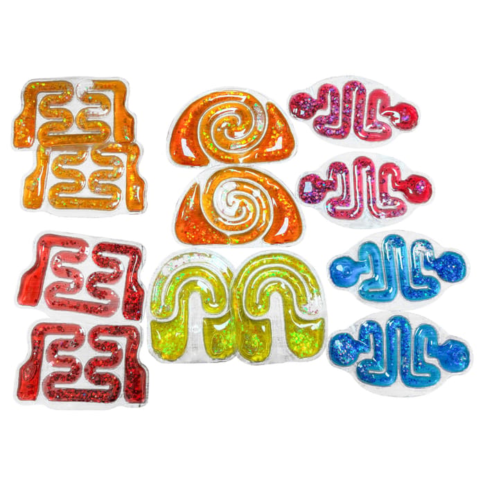 Glitter Sensory Shapes, 12 pcs