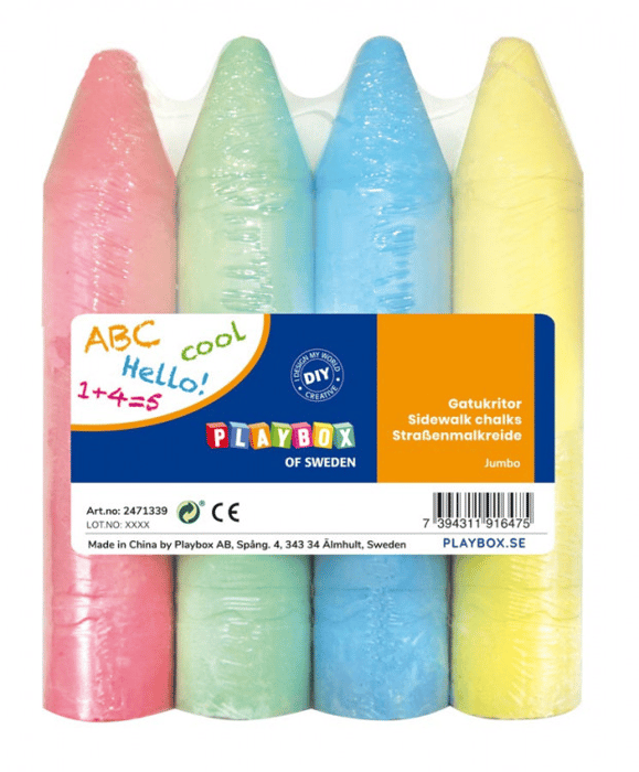 Giant Sidewalk Chalk, 4 pcs