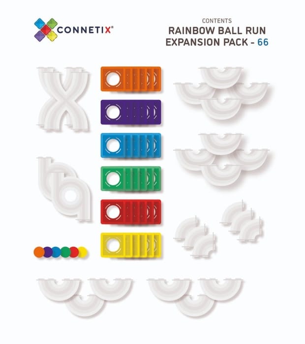 CONNETIX | Rainbow Ball Run Expansion Pack, 66 pcs
