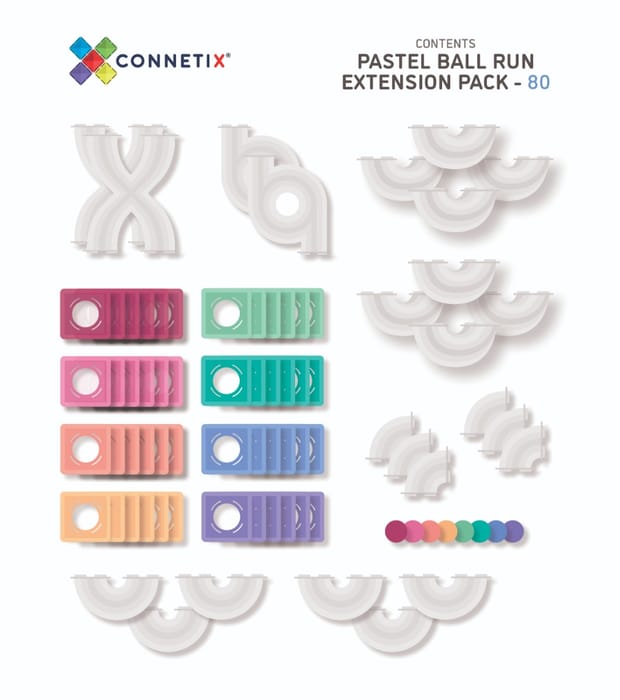 CONNETIX | Pastel Ball Run Expansion Pack, 80 pcs