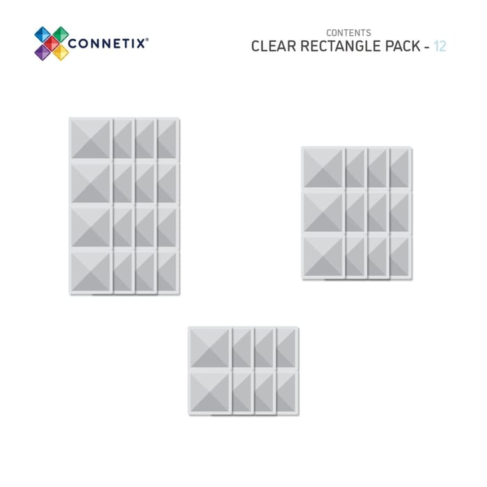 CONNETIX | Clear Rectangle Pack, 12 pcs