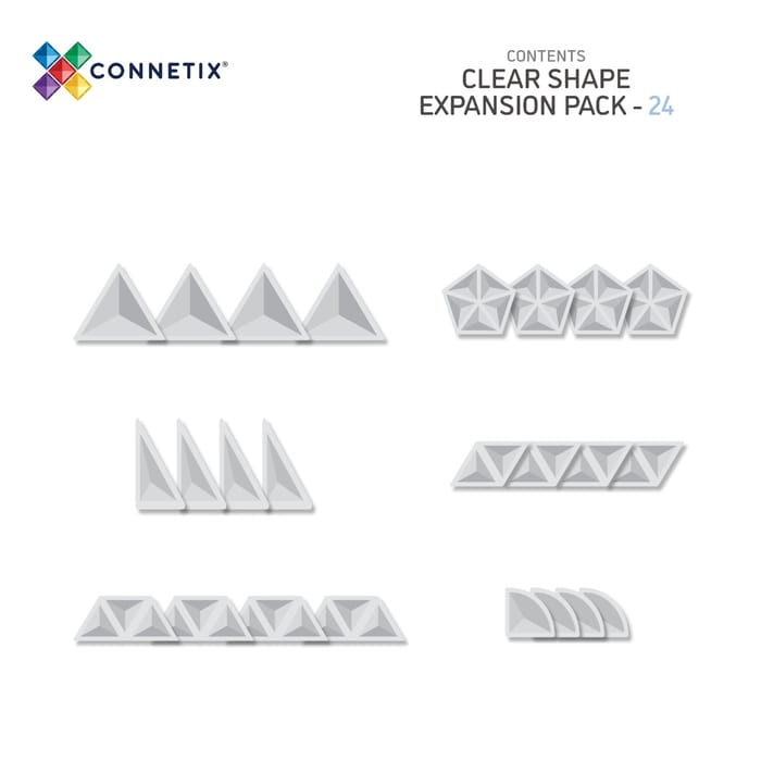 CONNETIX | Clear Shape Expansion Pack, 24 pcs