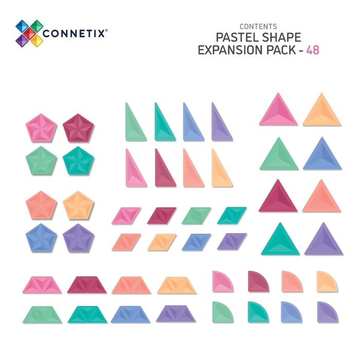 CONNETIX | Pastel Shape Expansion Pack, 48 pcs