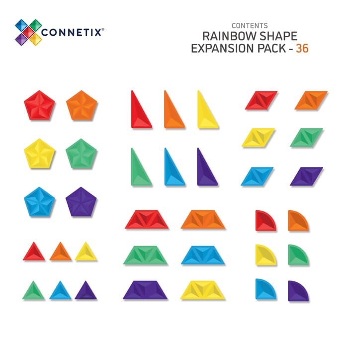 CONNETIX | Rainbow Shape Expansion Pack, 36 pcs