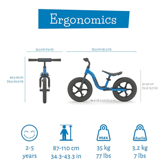 Balance Bike Charlie SPORT - Navy Blue (2-5 yrs)