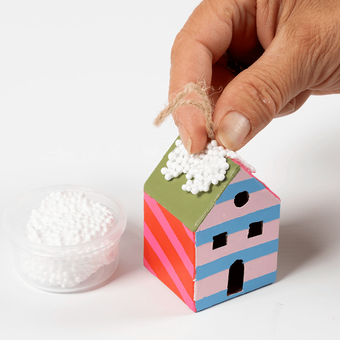 DIY Christmas Ornaments - Christmas Houses, 4 pcs