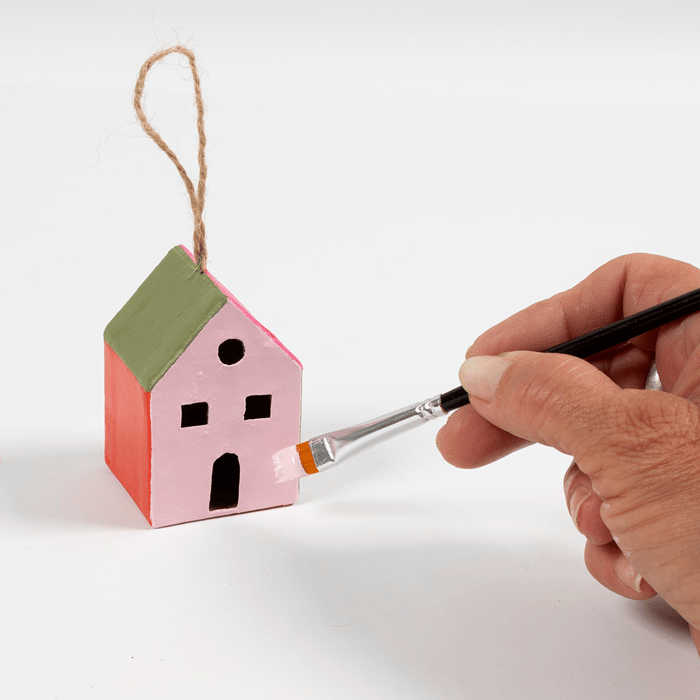 DIY Christmas Ornaments - Christmas Houses, 4 pcs