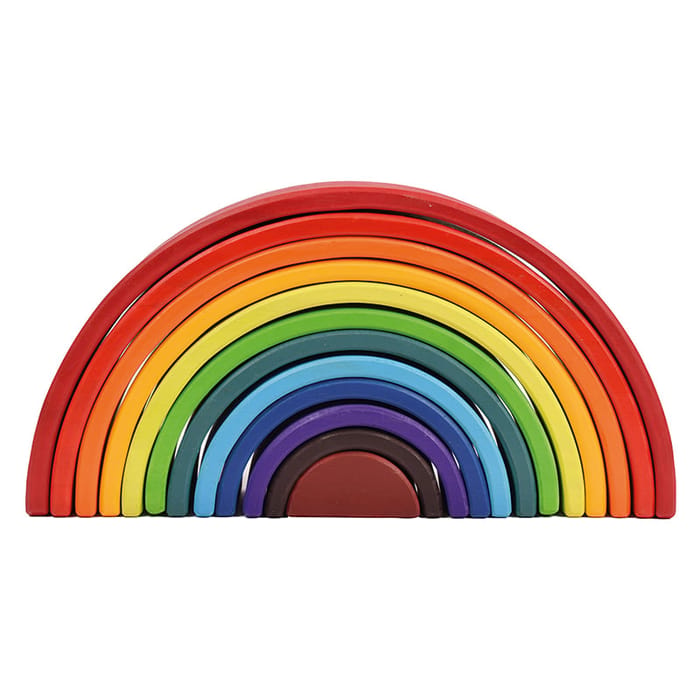 Wooden Rainbow Stacking Toy, 12 pcs
