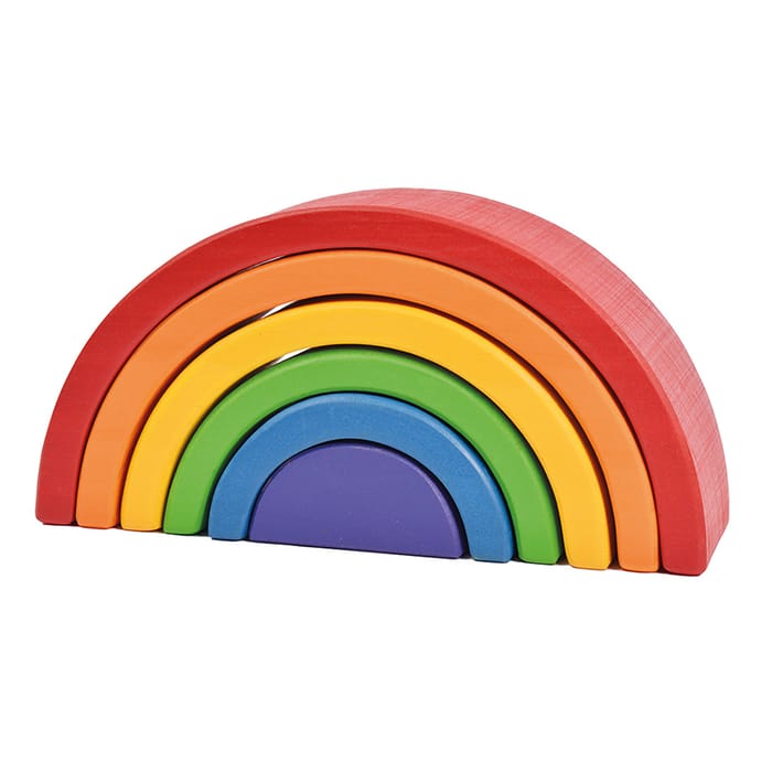 Wooden Rainbow Stacking Toy, 6 pcs